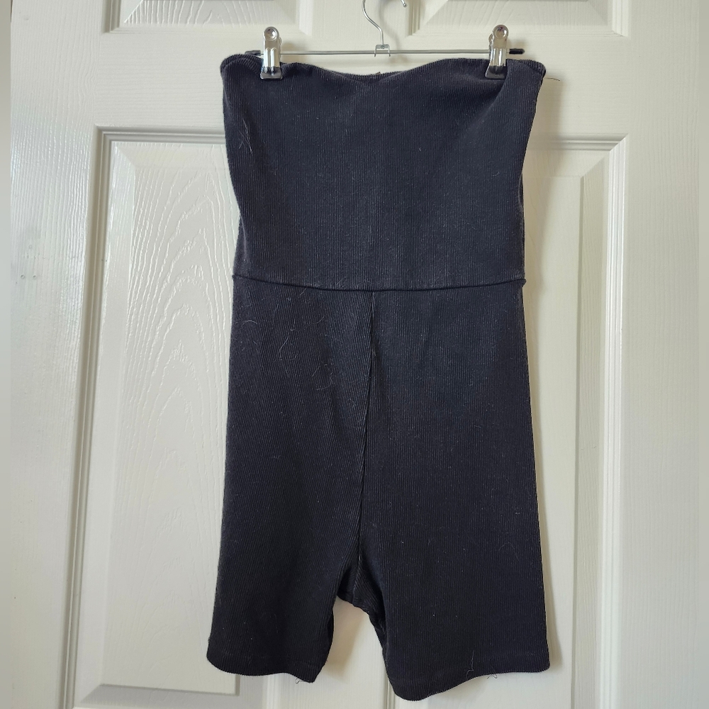 Edikted Black Strapless Ribbed Short Romper M - Picture 2 of 7